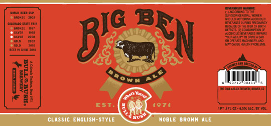 image of bottle label for Big Ben Brown Ale - Bull & Bush Brewery