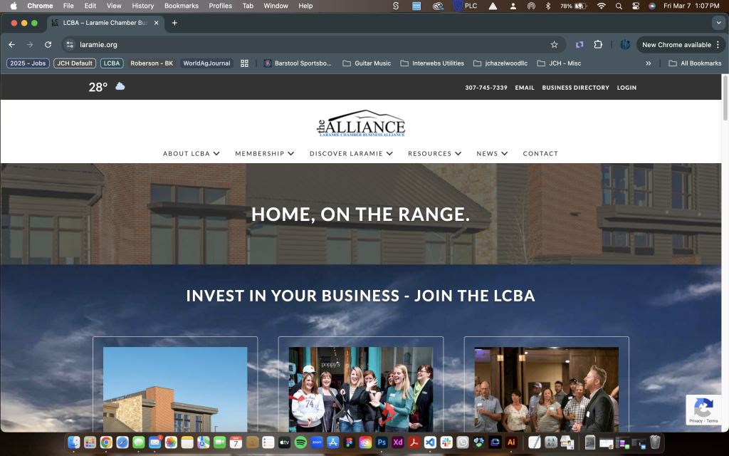 screenshot of laramie.org homepage