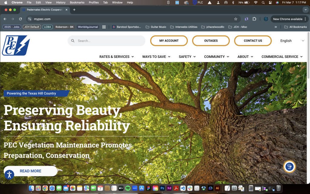 screenshot of mypec.com homepage